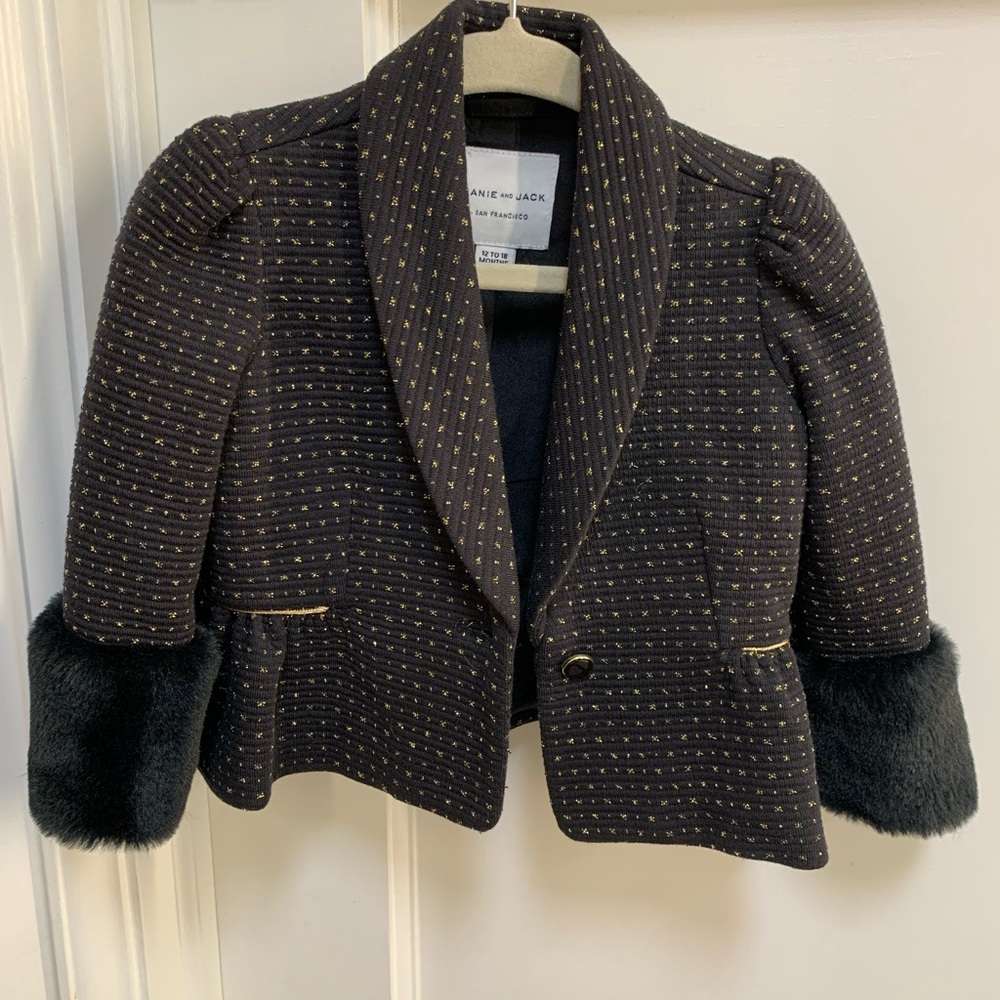 12-18 months Janie and Jack girls suit peplum Chanel style